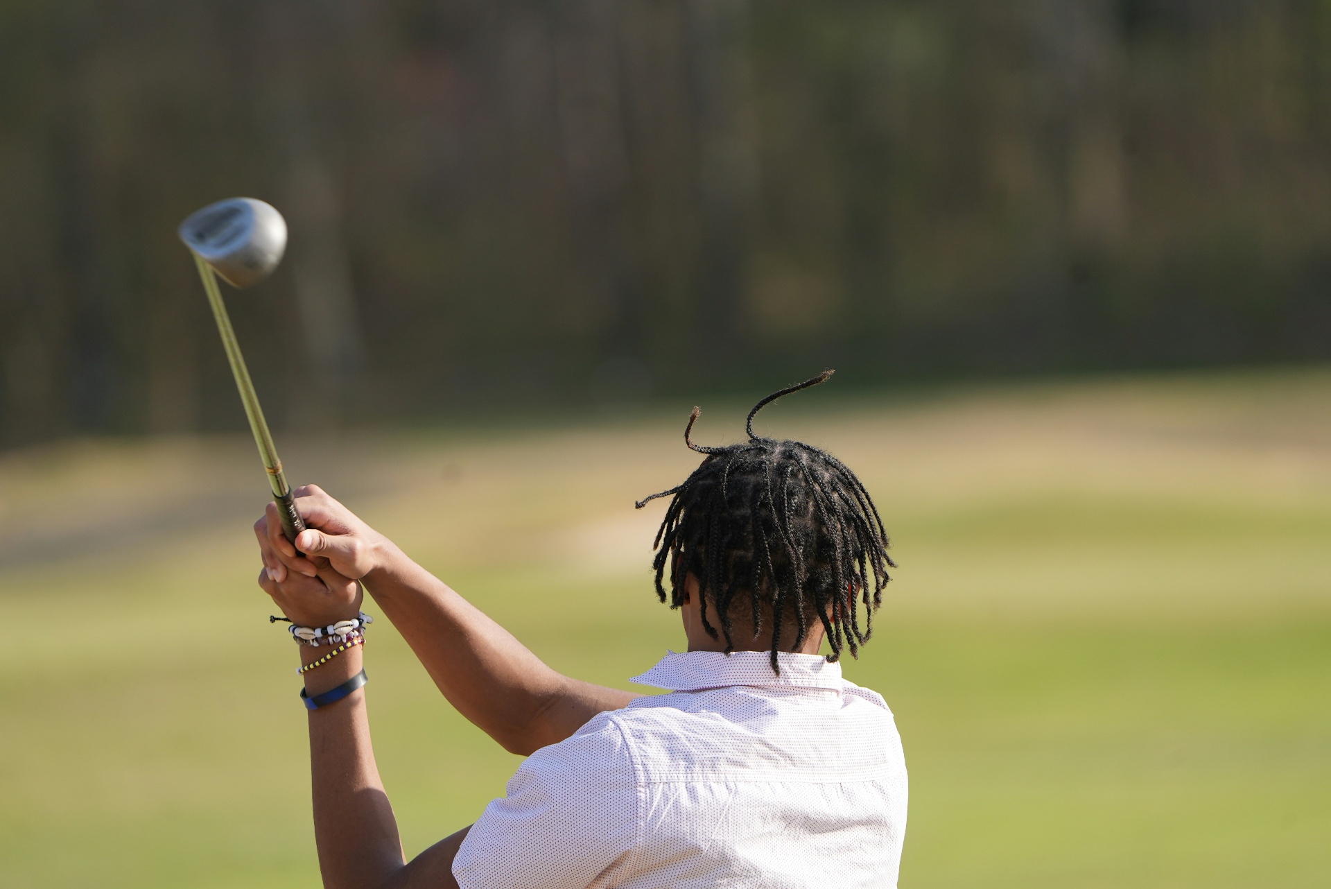 Golfer at golden hour