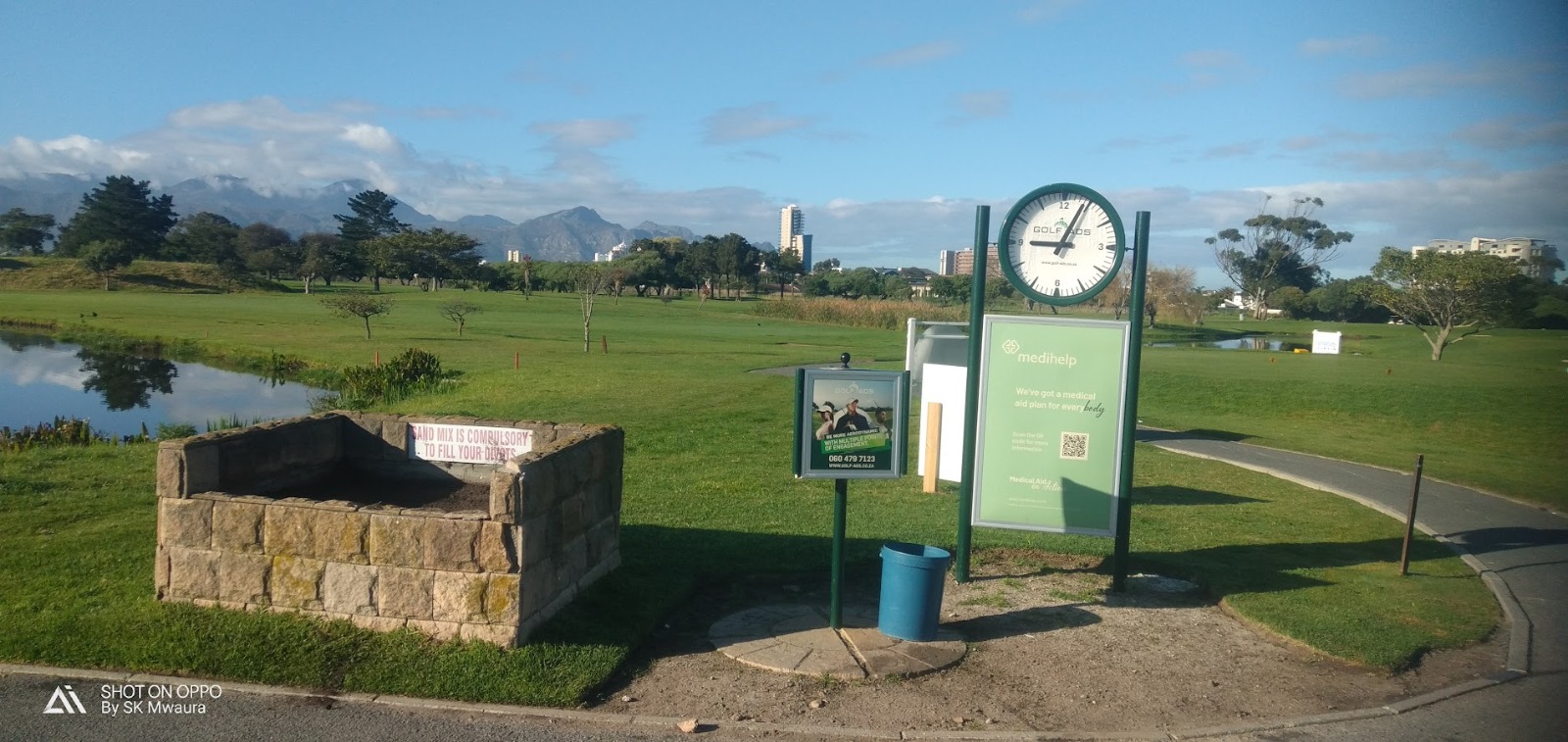Player lining up a putt